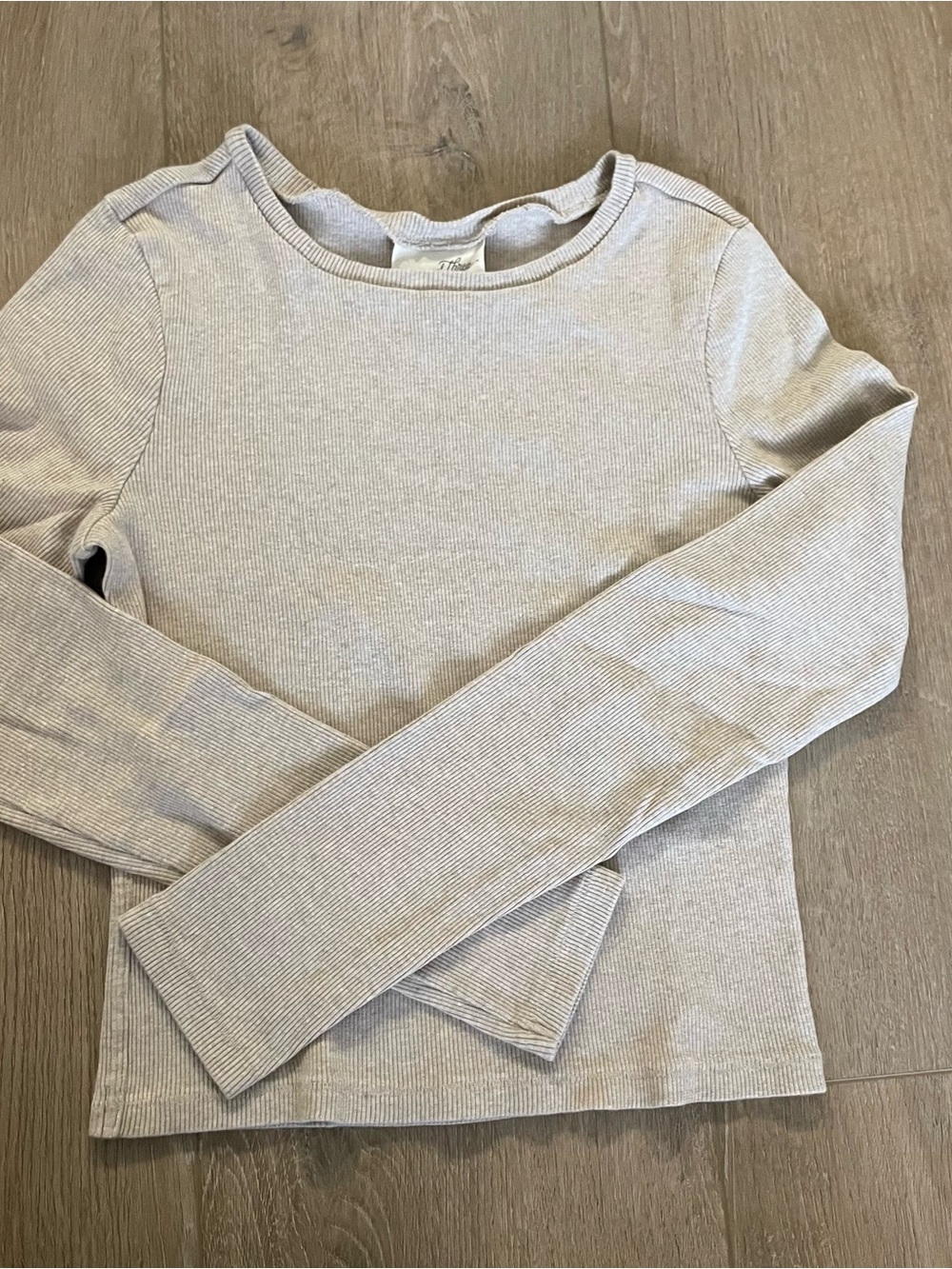 Universal Thread Tan Ribbed Long Sleeve Top